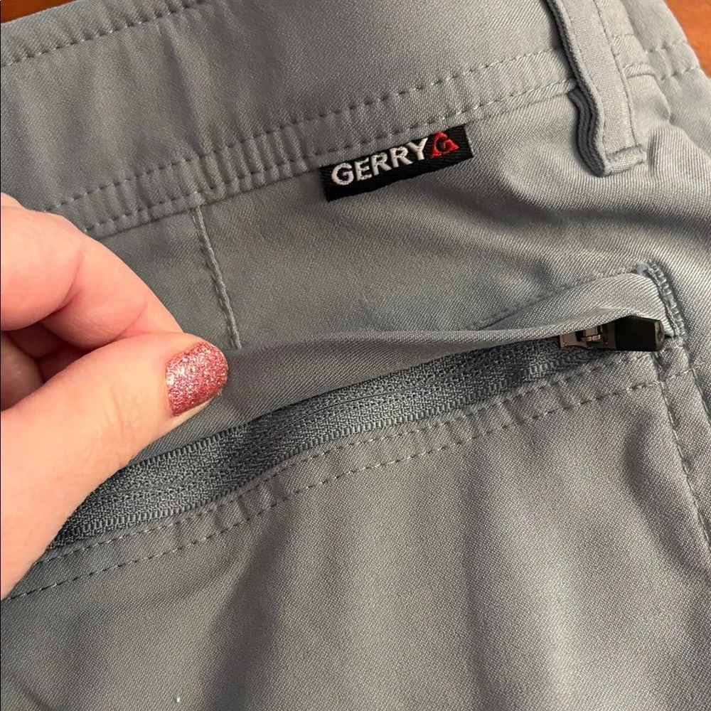 Gerry Light Blue Flat Front Men Shorts 38 waistband